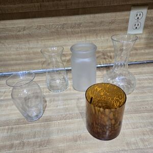 5 piece Vase lot small to medium sizeselling all togetherleft to right height